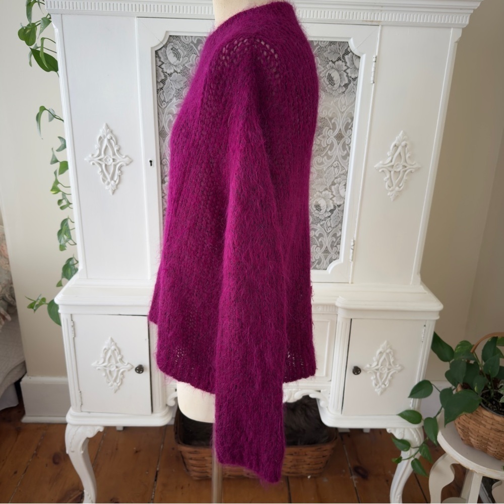 Free People Fuschia Alpaca Wool Blend 
Pullover Crewneck Sweater Jumper - Picture 3 of 7
